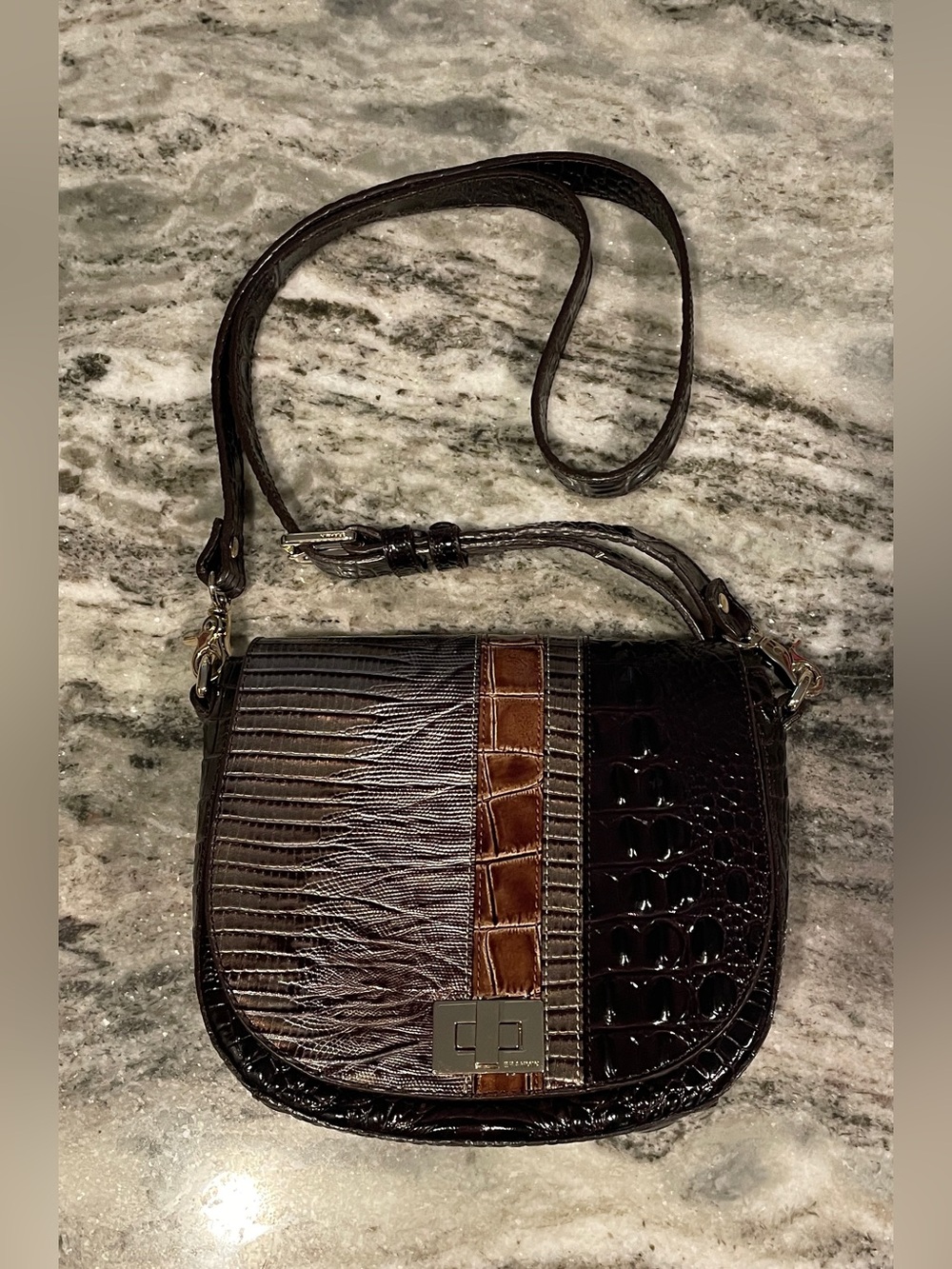 NWOT Brahmin Tillie Embossed Leather Crossbody Bag - Picture 2 of 10